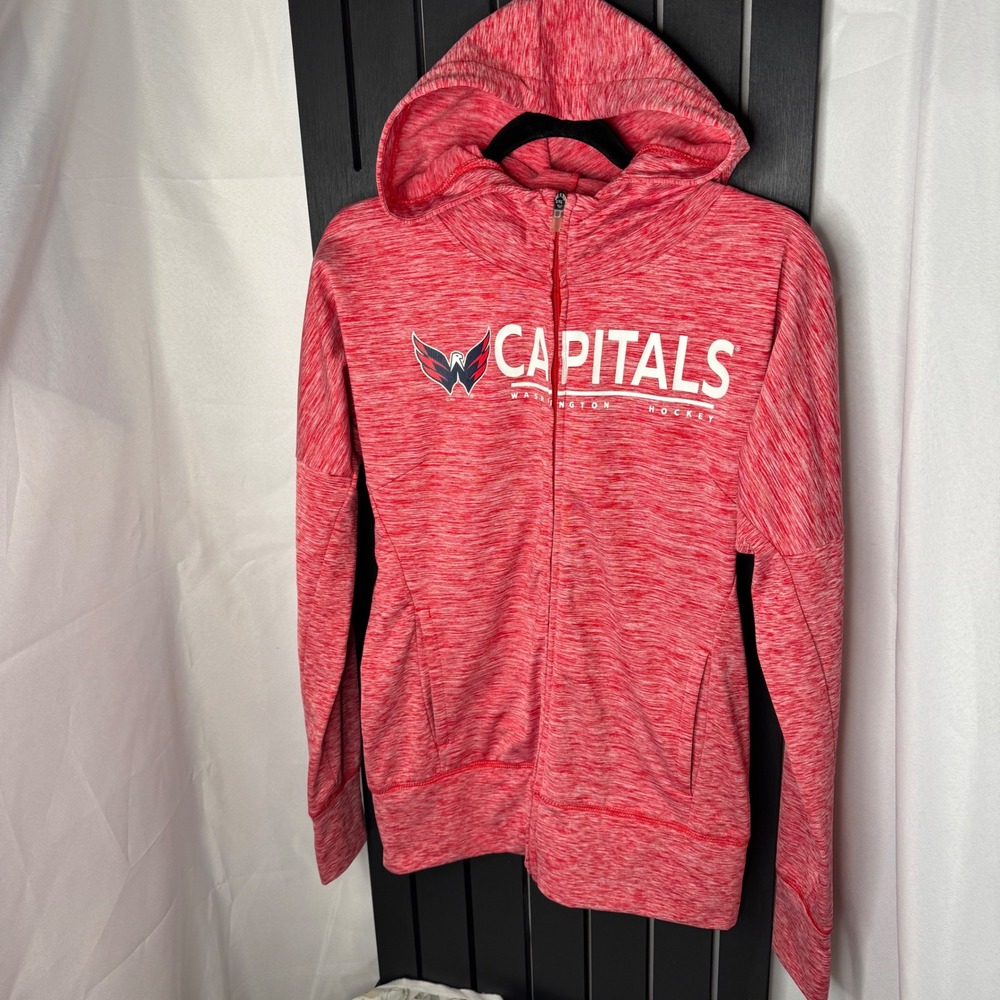 Washington Capitals Hockey Red Full Zip Hooded jacket women's size small